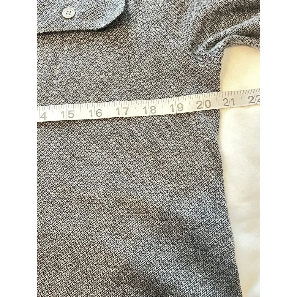 Banana Republic Knit Button Up Shirt Mens Large Gray Standard Fit Sz M